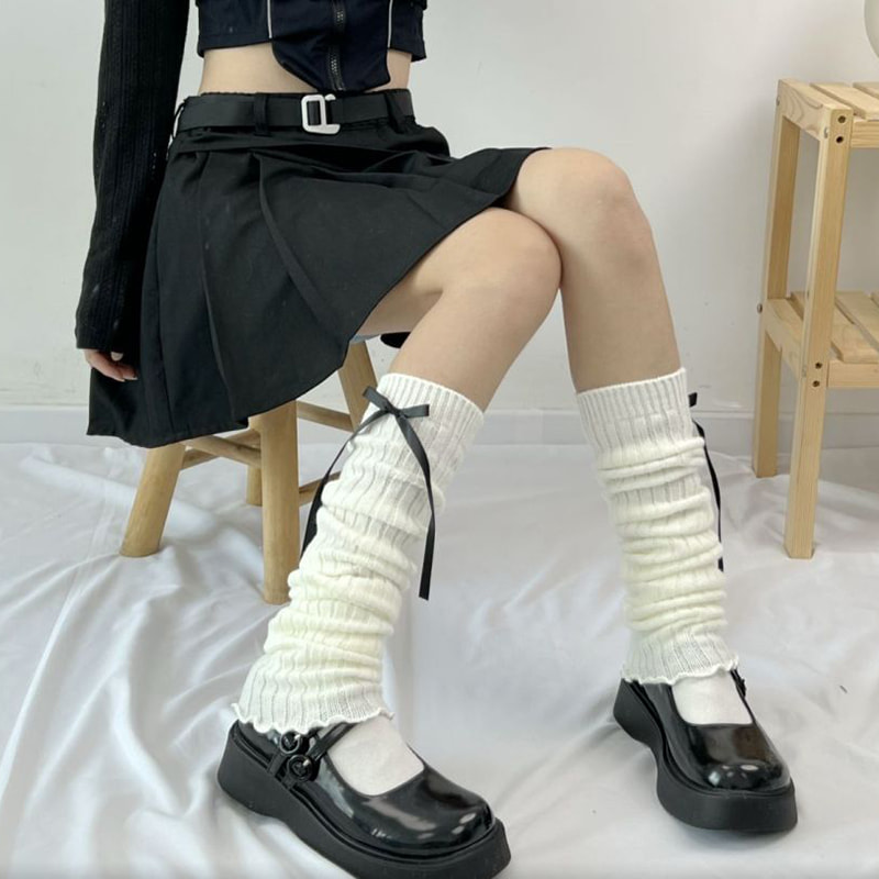 일본어 흑백 더미 양말