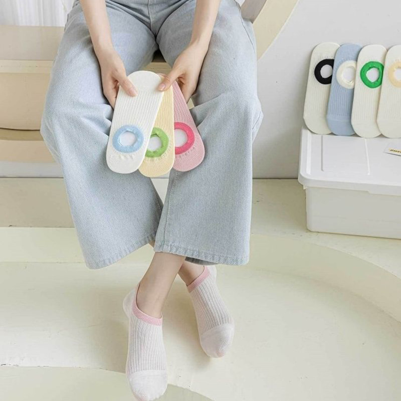 줄무늬 순수면 둥근 구강 보트 양말 줄무늬 순수면 둥근 구강 보트 양말