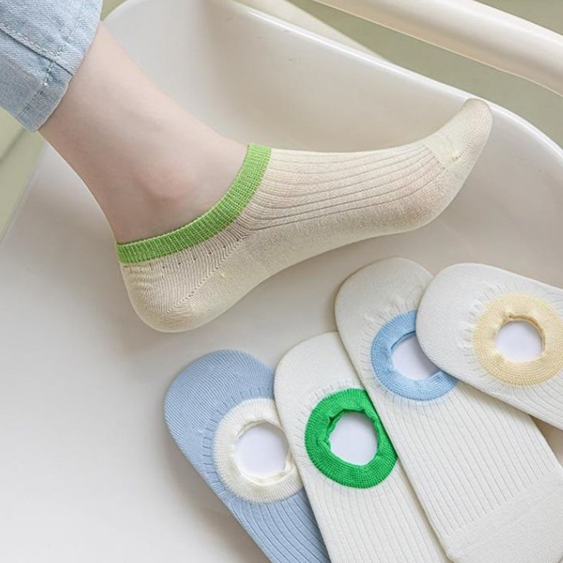 줄무늬 순수면 둥근 구강 보트 양말 줄무늬 순수면 둥근 구강 보트 양말