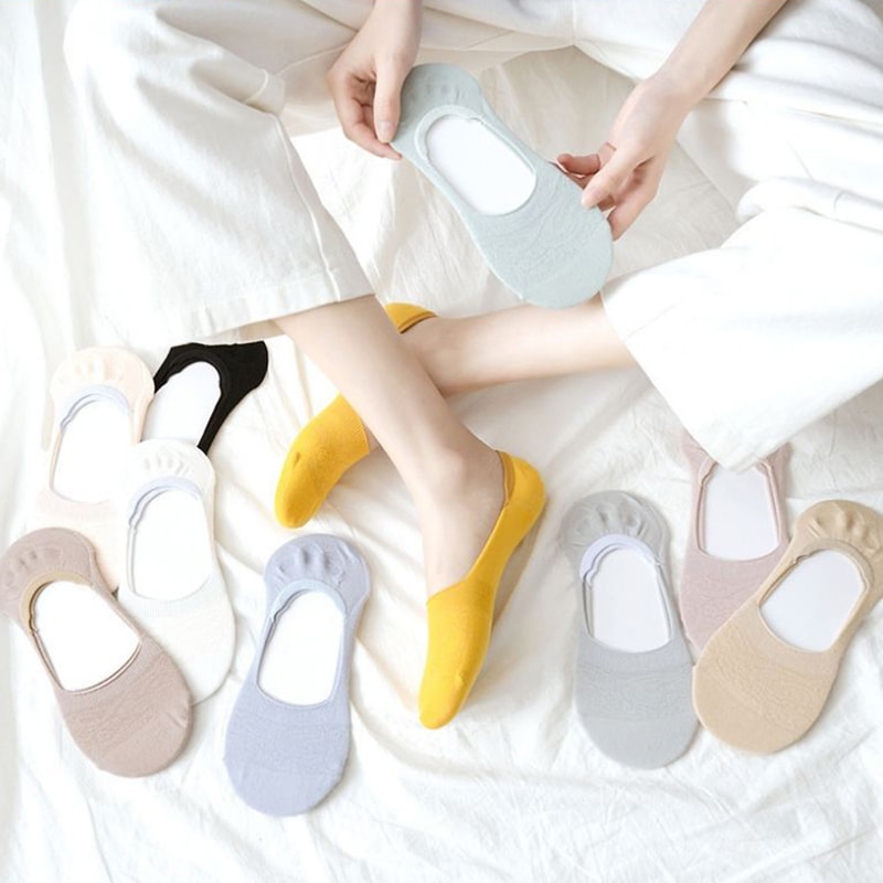 얕은 중공 양말을 가진 단색 여성 보트 양말 얕은 중공 양말을 가진 단색 여성 보트 양말