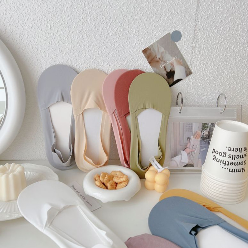 모란디 얼음 실크 스 플라이 싱 얼음 실크 직물 보이지 않는 양말