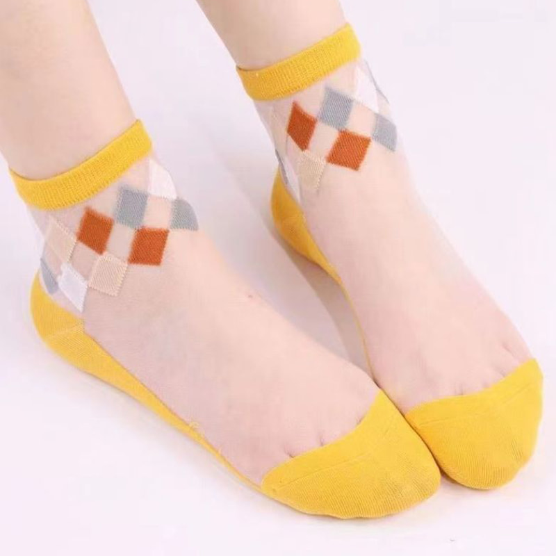 여름 얇은 유리 스타킹 어린이 섹시면 바닥 양말