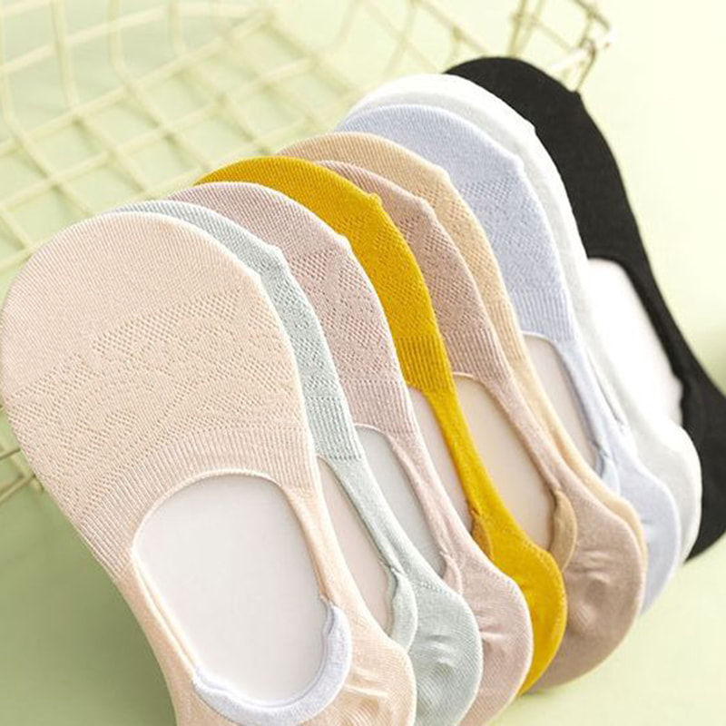 얕은 중공 양말을 가진 단색 여성 보트 양말 얕은 중공 양말을 가진 단색 여성 보트 양말