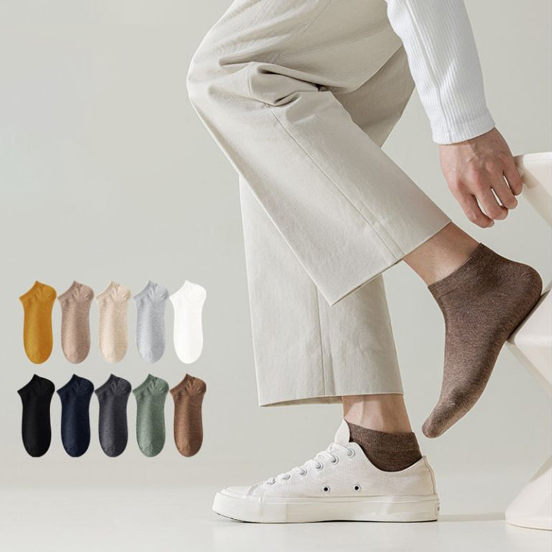 봄과 가을 빗질 면화 단색 남자 양말 봄과 가을 빗질 면화 단색 남자 양말
