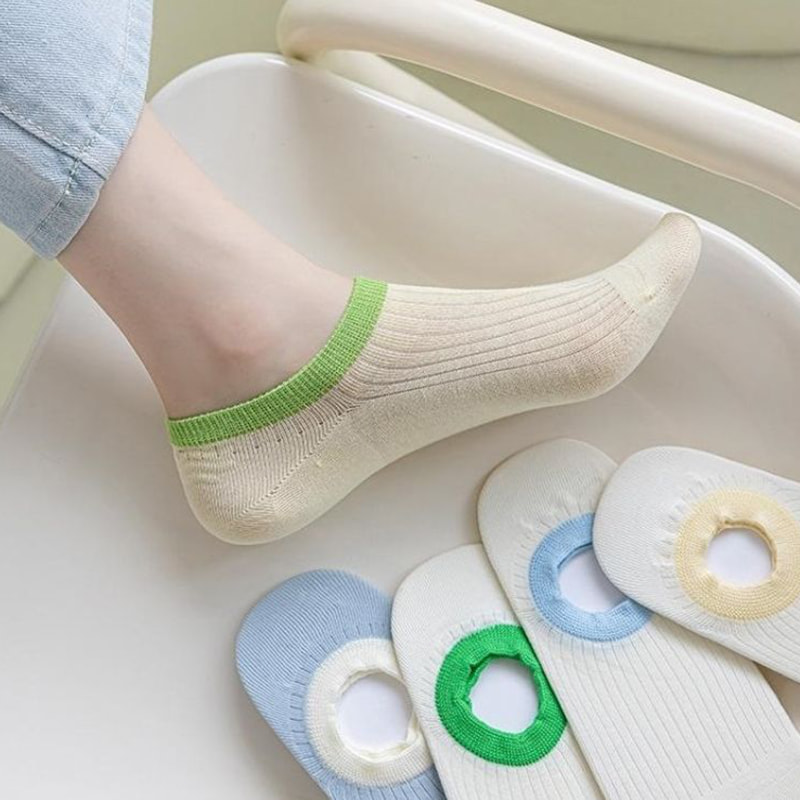 줄무늬 순수면 둥근 구강 보트 양말 줄무늬 순수면 둥근 구강 보트 양말