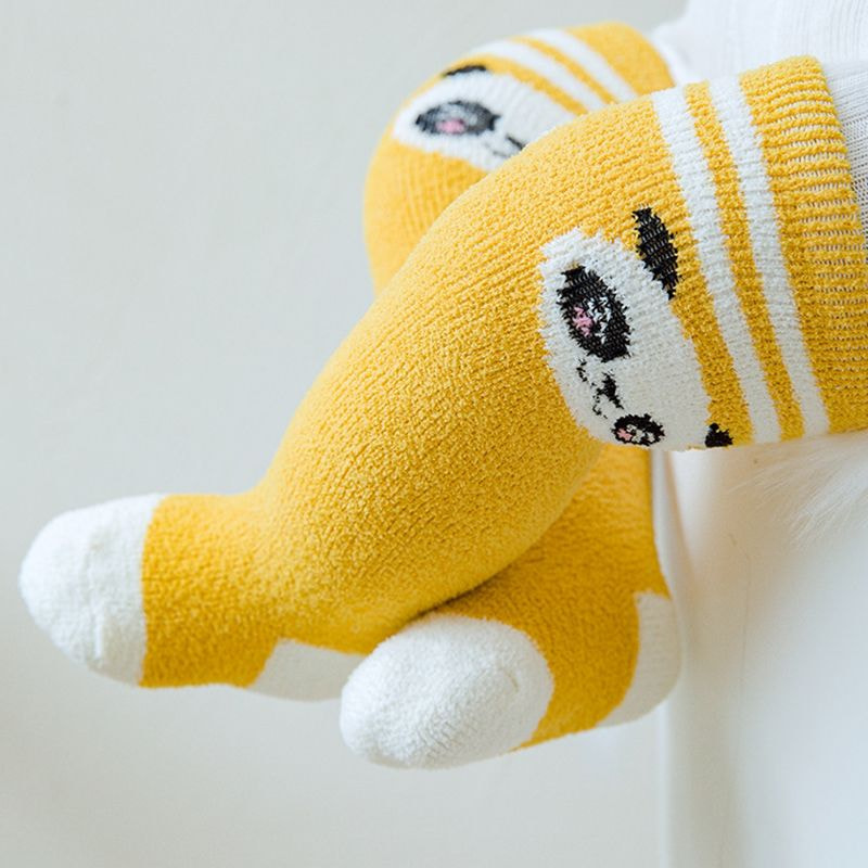 가을과 겨울 두꺼운 산호 벨벳 남자와 여자 아기 무릎 양말 신생아 긴 양말